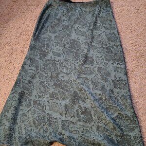A New Day Mid Length Green Snake Pattern Skirt